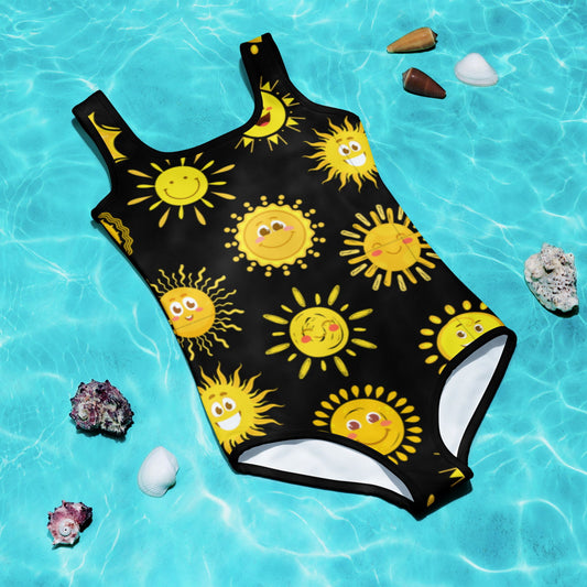 All-Over Print Kids Swimsuit All Of Black