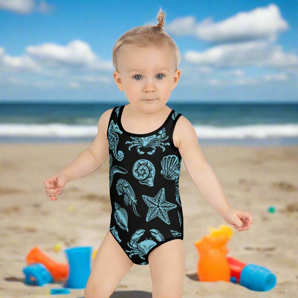 All-Over Print Kids Swimsuit All Of Black