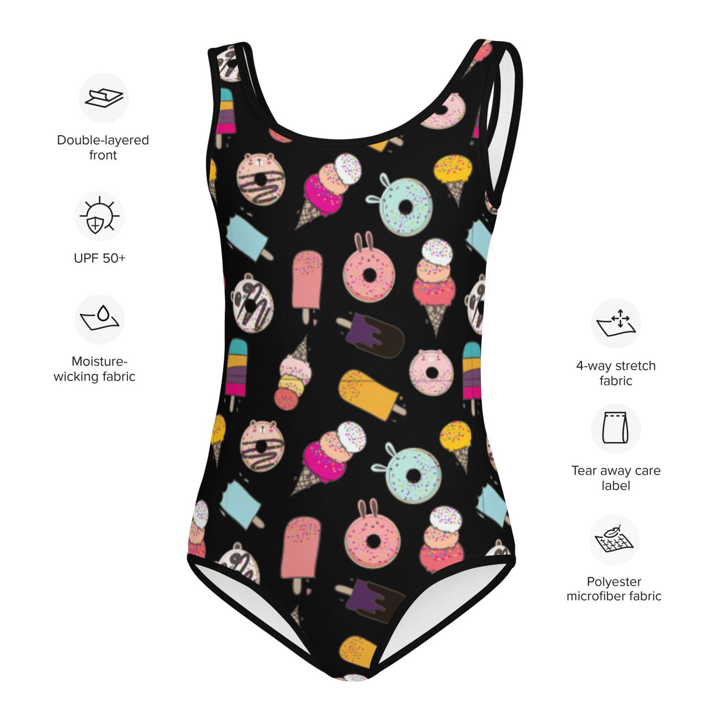 All-Over Print Kids Swimsuit All Of Black