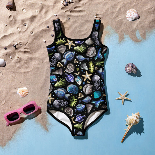 All-Over Print Kids Swimsuit All Of Black