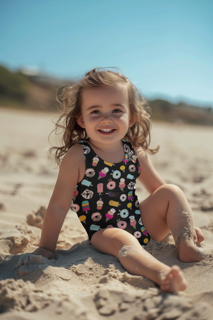 All-Over Print Kids Swimsuit All Of Black