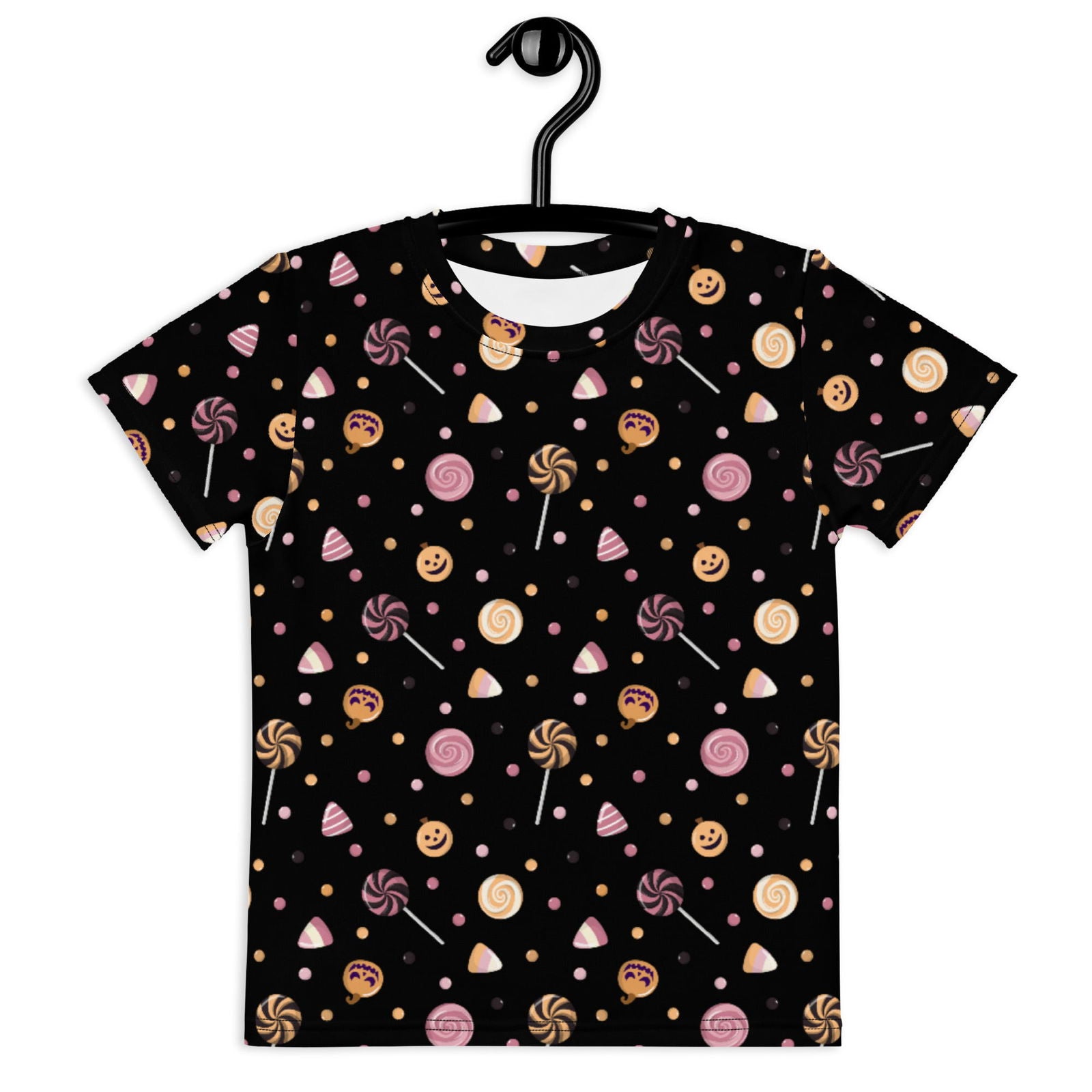 All-Over Printed Kids Crew Neck T-Shirt All Of Black