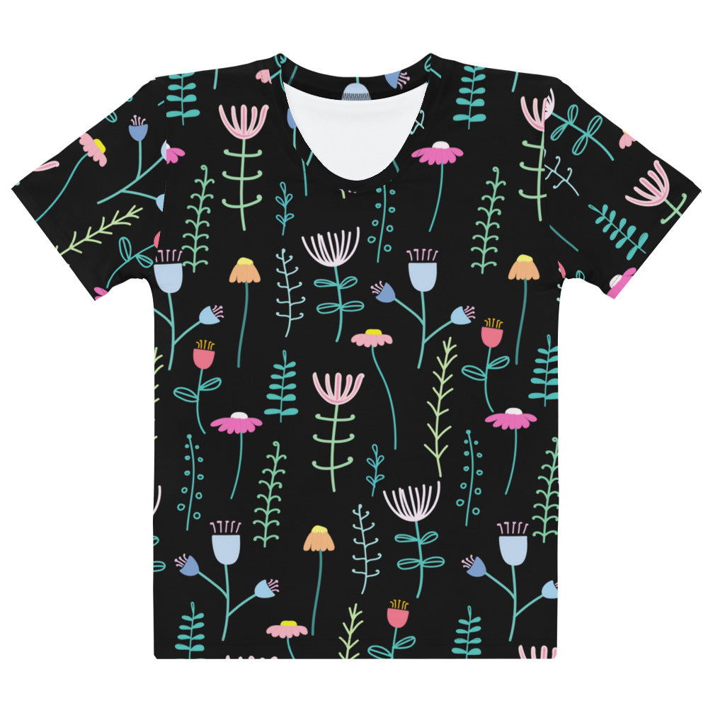 All Over Printed Women's T-Shirt All Of Black