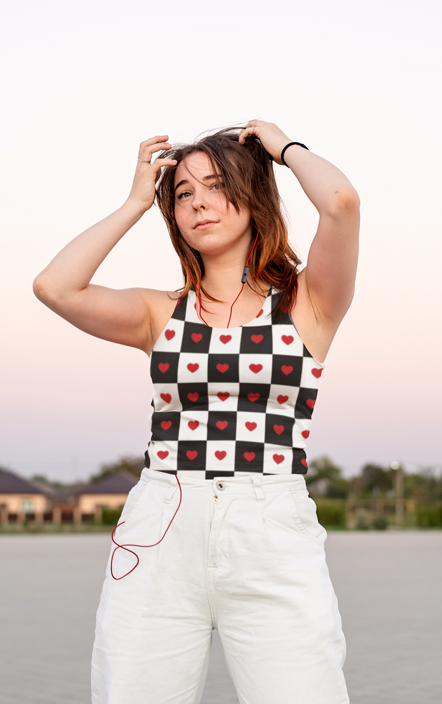 All-Over Printed Women's Tank Top All Of Black