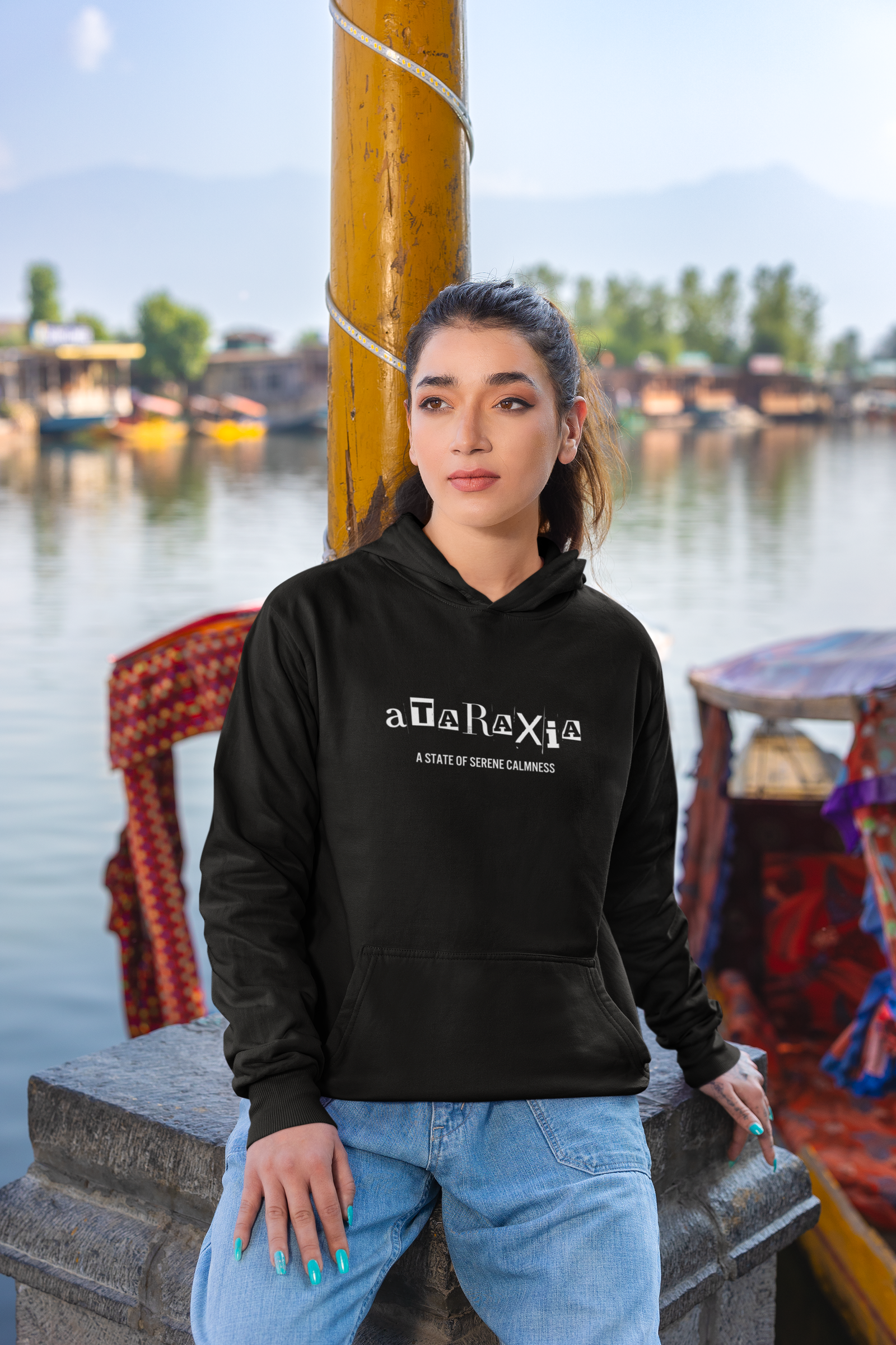 Ataraxia Positive Affirmation Women's Hoodie All Of Black