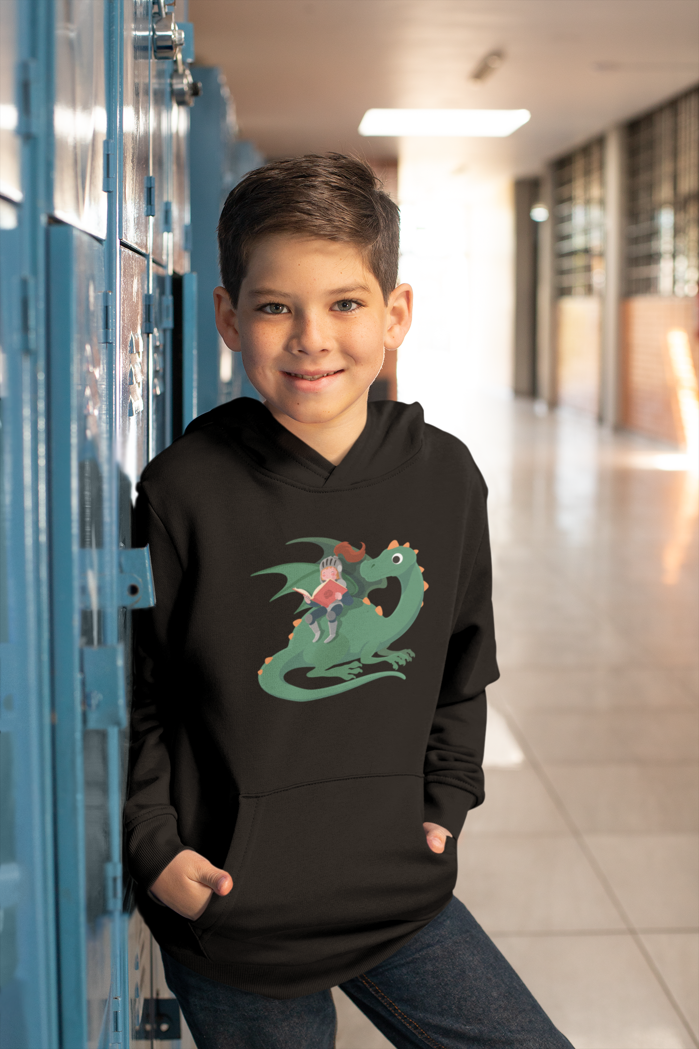 Graphic Print Kids' Hoodie All Of Black