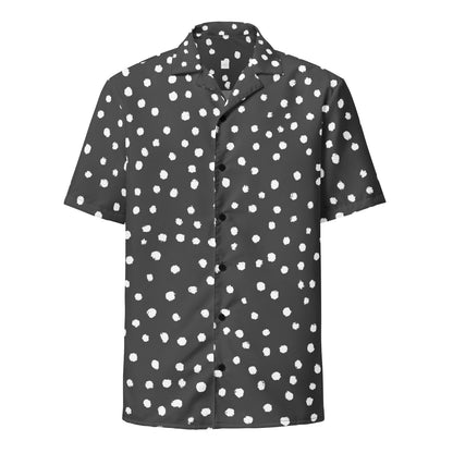 Men's All-Over Printed Button Shirt All Of Black