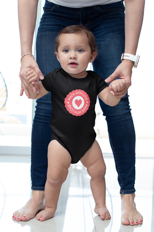 Soft Cotton Baby Short Sleeve One-Piece All Of Black