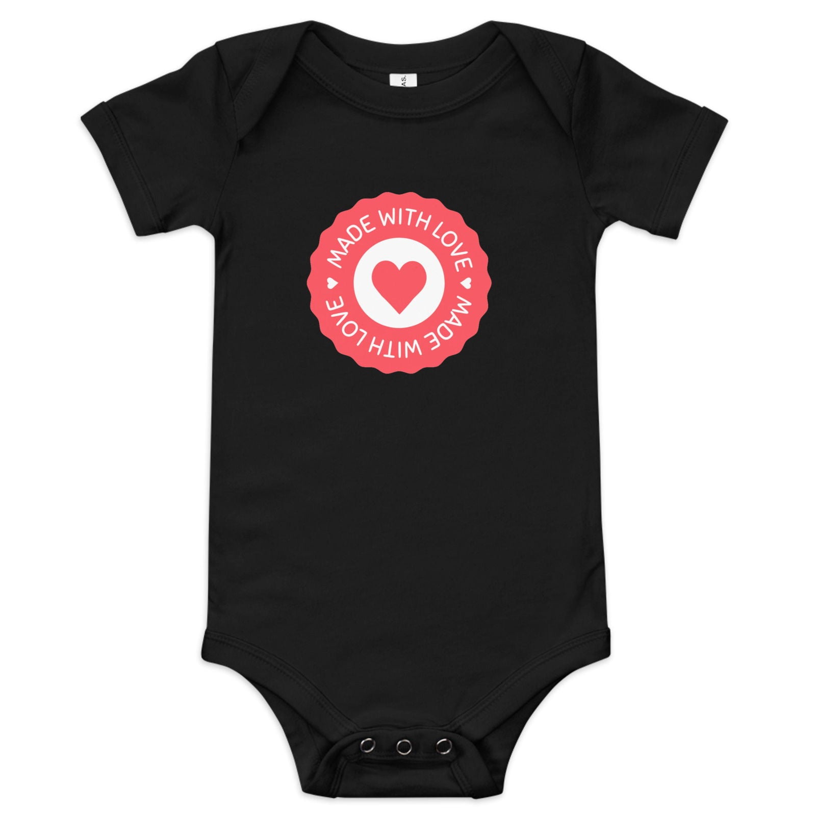 Soft Cotton Baby Short Sleeve One-Piece All Of Black